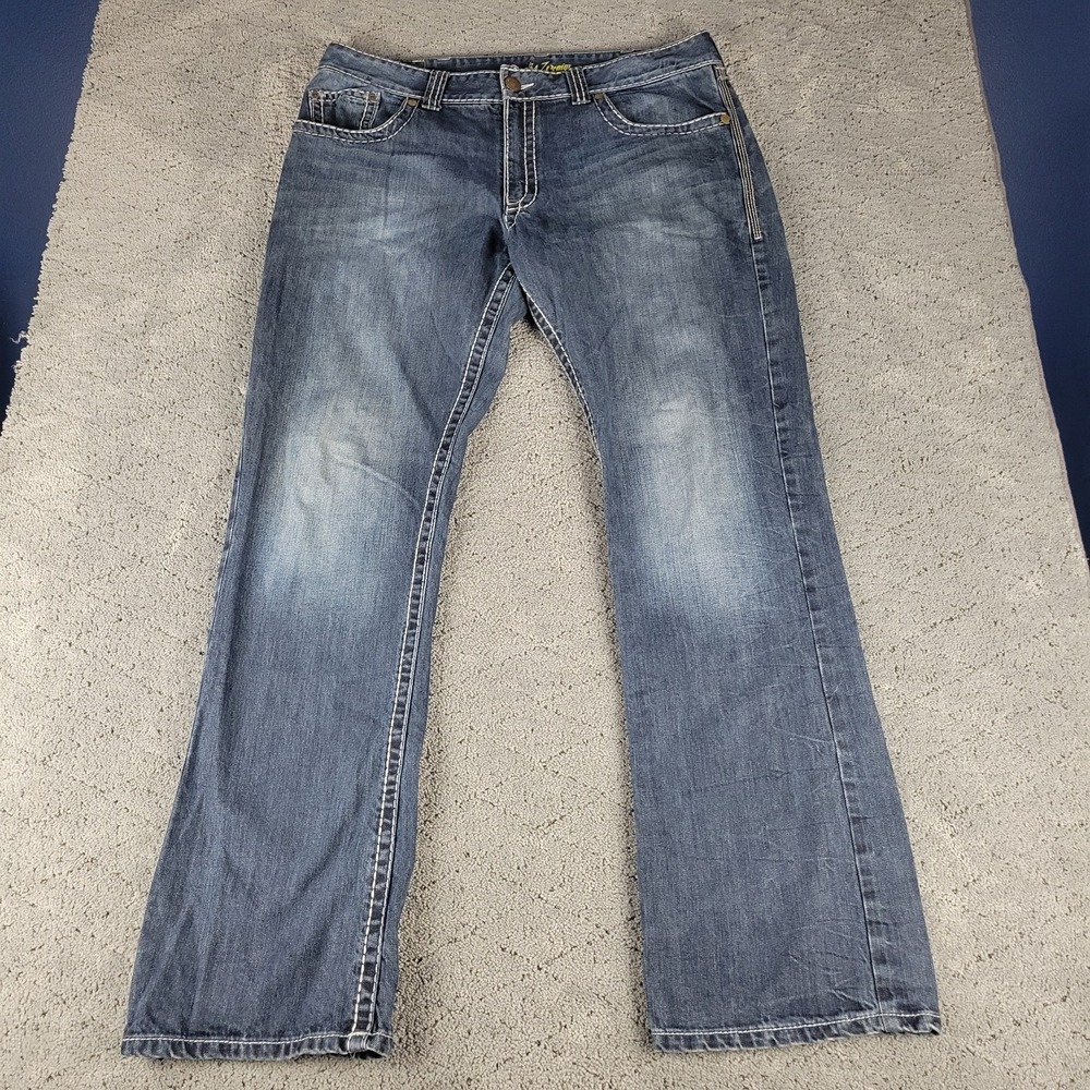 Wrangler Rock 47 Jeans Mens 38x36 Blue Bootcut Medium Wash Denim Western Cowboy